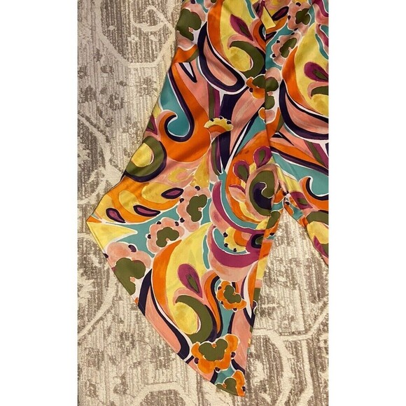 MSK Jumpsuit Womens Printed Hi-Low Wide Leg Medium Psychedelic Outfit Retro - Picture 12 of 14